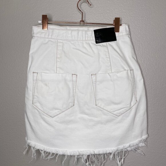 One Teaspoon Wild Thing Skirt Size 25 XS White Denim Festival Wrap Mini Jean - Picture 4 of 9
